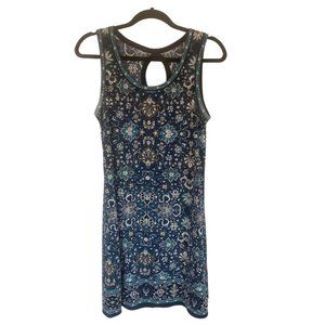 Max Studio Blue Floral Sleeveless Chiffon Shift Dress Size Medium
